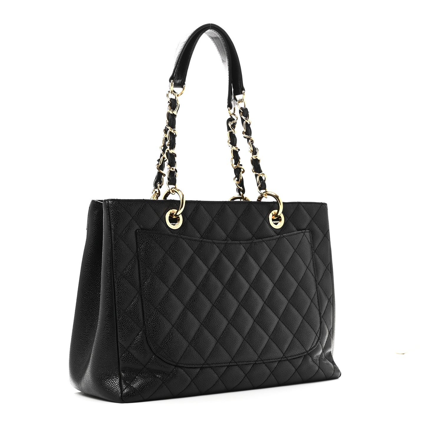 Caviar Quilted Grand Shopping Tote GST Black