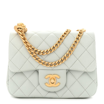 Chanel Lambskin Quilted Mini Sweet Camellia Flap Light Blue 1 of 12