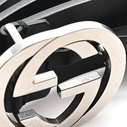 Gucci Selleria Calfskin Nickel Interlocking G 37mm Belt 100 40 Black 6 of 7