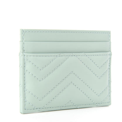 Gucci Calfskin Matelasse GG Marmont Card Holder Water Green 2 of 6
