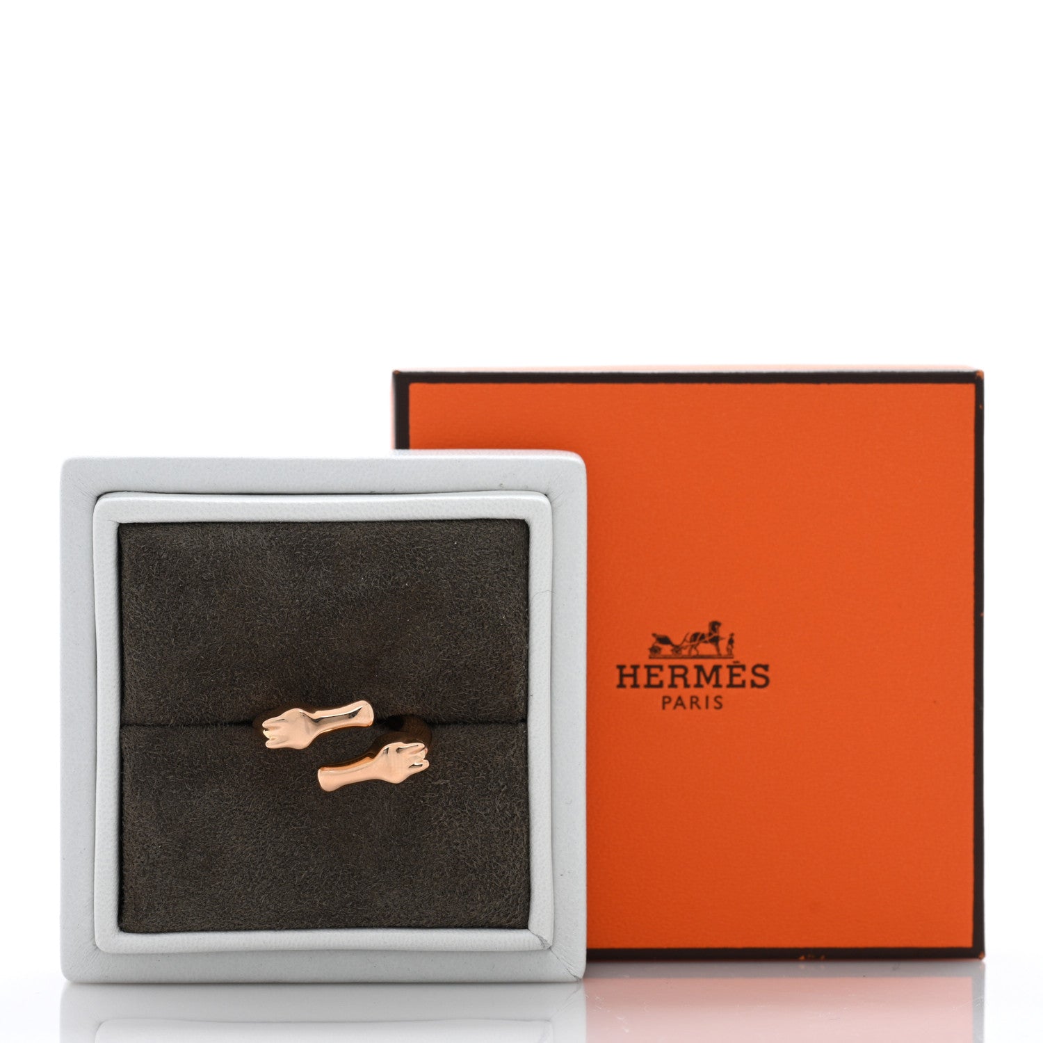 Hermes 18K Rose Gold PM Galop Ring 49 5 5 of 5