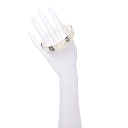 Chanel Resin Crystal CC Camellia Bangle Bracelet White 2 of 6