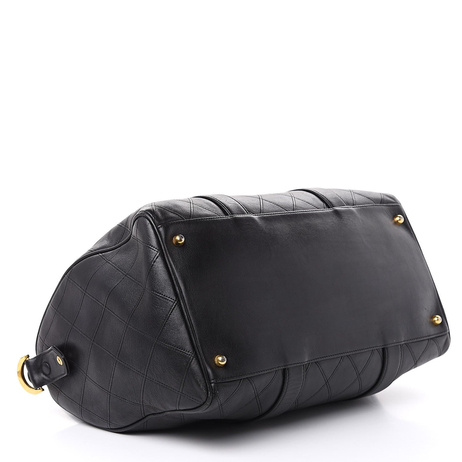 Chanel Calfskin Stitched CC Boston Black 4 of 13