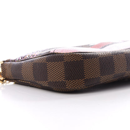 Louis Vuitton Damier Ebene 2019 Christmas Animation Mini Pochette Accessories Red 5 of 9