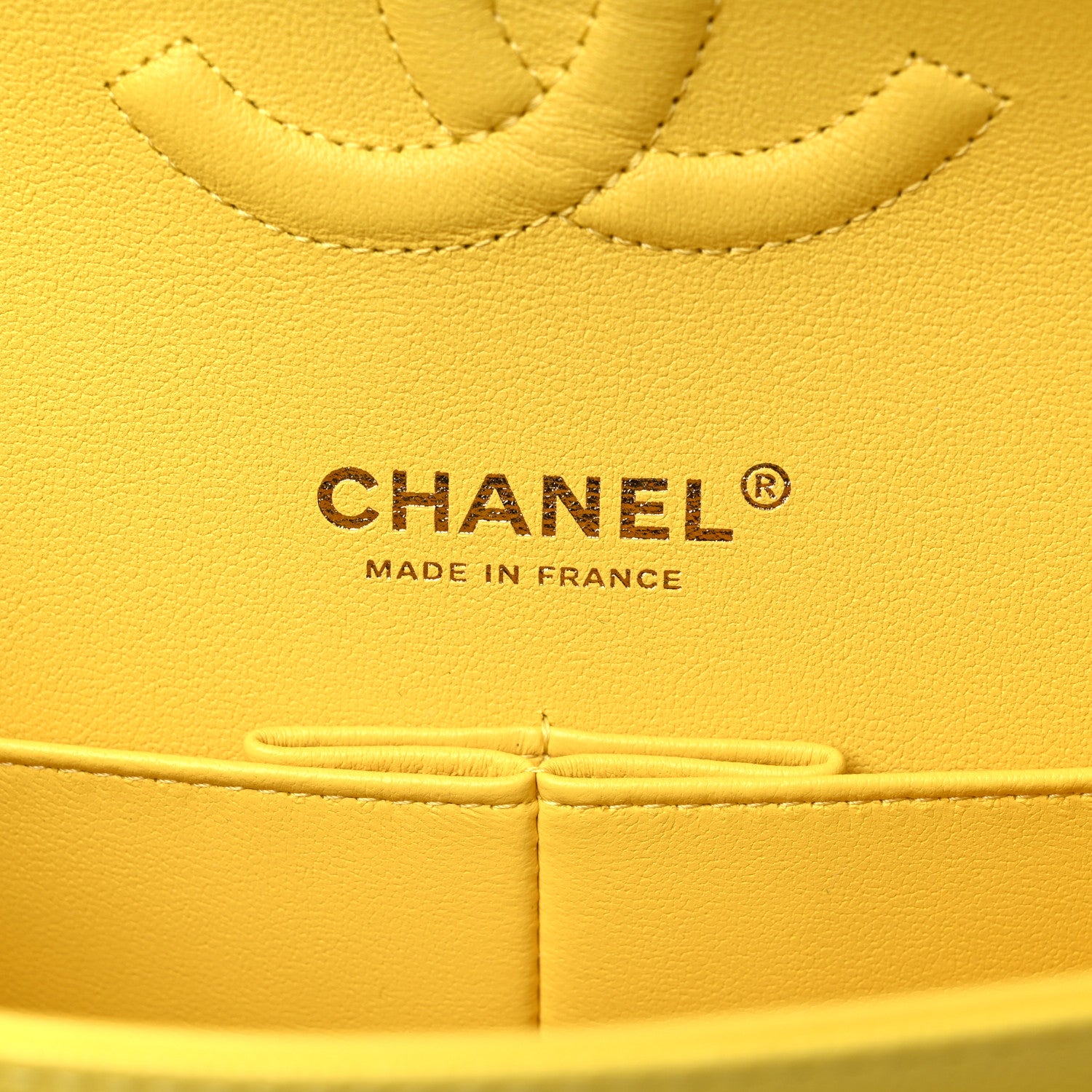 Chanel Caviar Quilted Small Double Flap Yellow 6 of 10