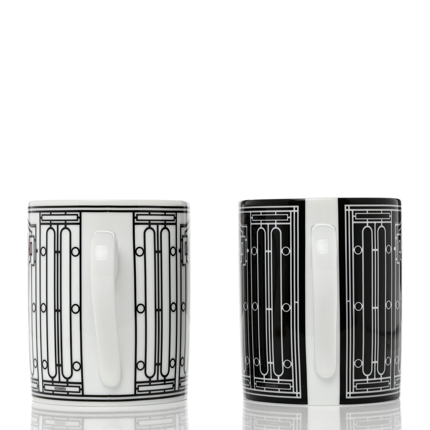 Porcelain H Deco Mug Set of 2