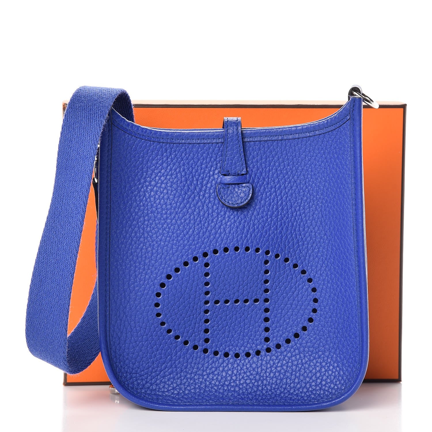 Hermes Taurillon Clemence Evelyne TPM Bleu Electrique 9 of 9