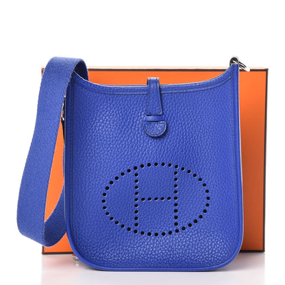 Hermes Taurillon Clemence Evelyne TPM Bleu Electrique 9 of 9