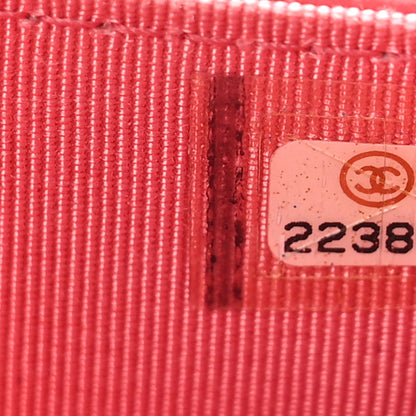 Chanel Caviar Chevron Quilted Wallet On Chain WOC Pink 7 of 11