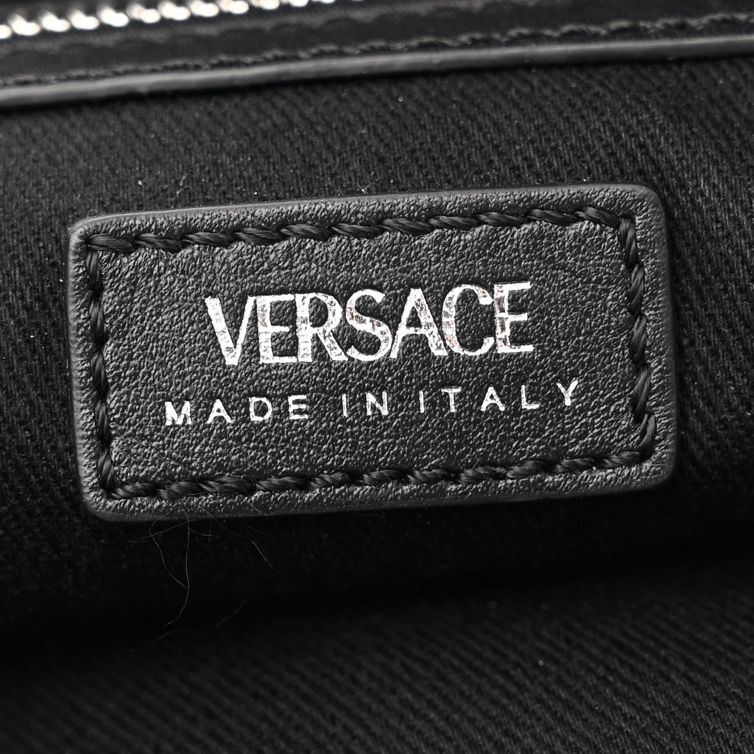 Versace Calfskin Medium Repeat Zip Hobo Black 6 of 11