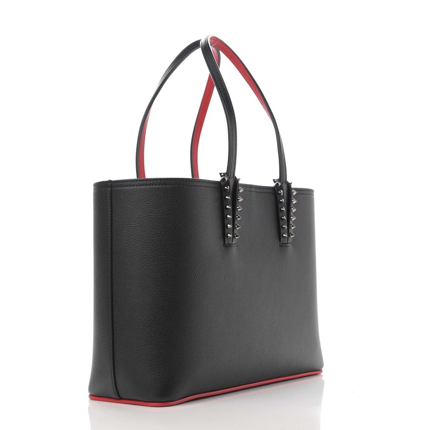Calfskin Spikes Small East West Cabata Tote Black