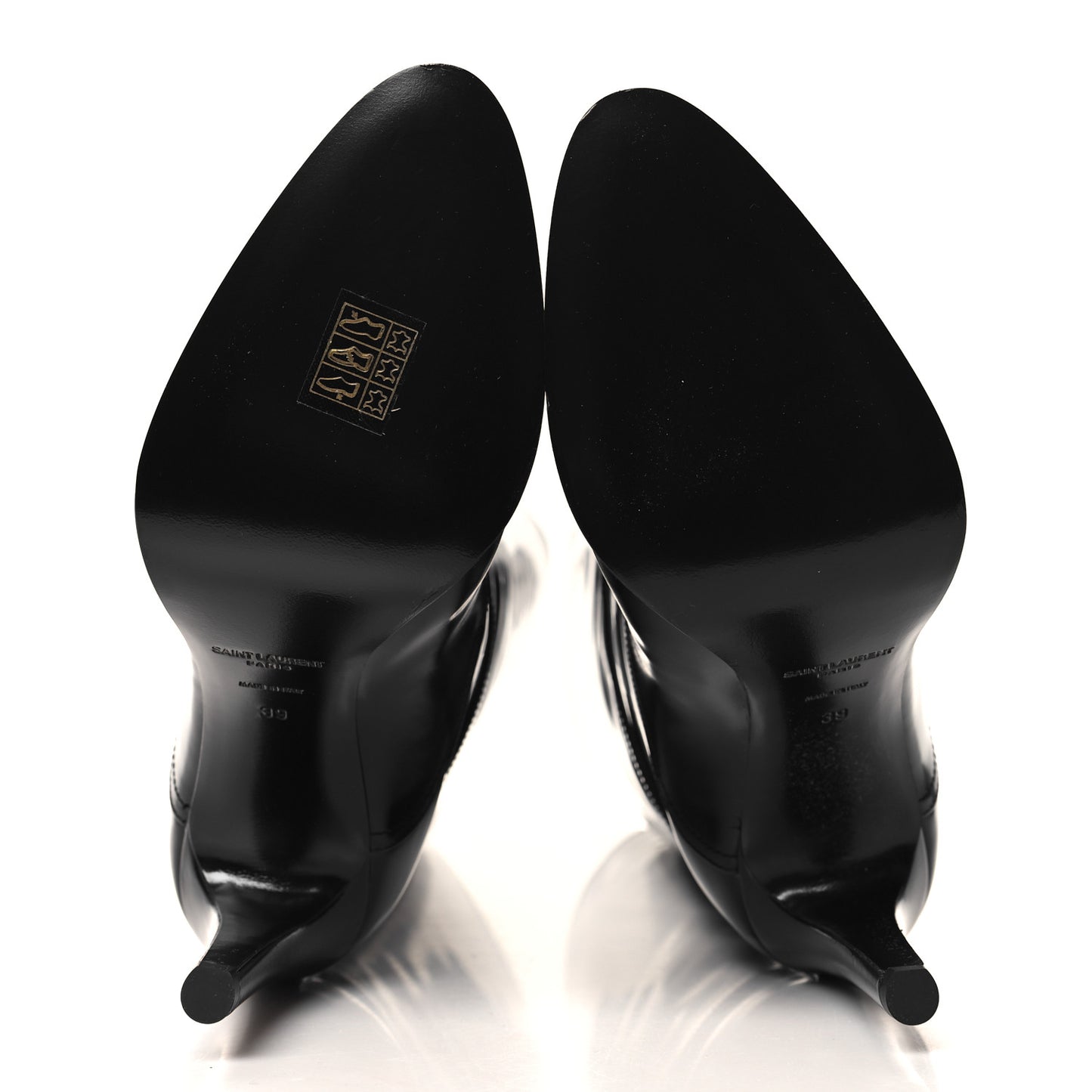 Patent Calfskin Diane 100 Boots 39 Black