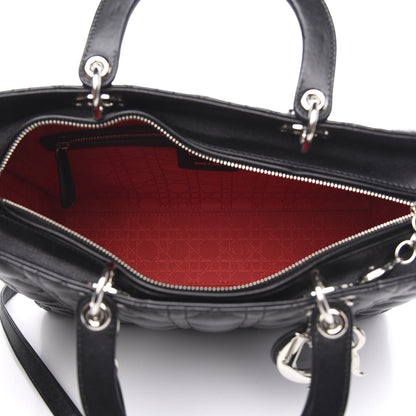 Christian Dior Lambskin Cannage Large Lady Dior Black 5 of 11