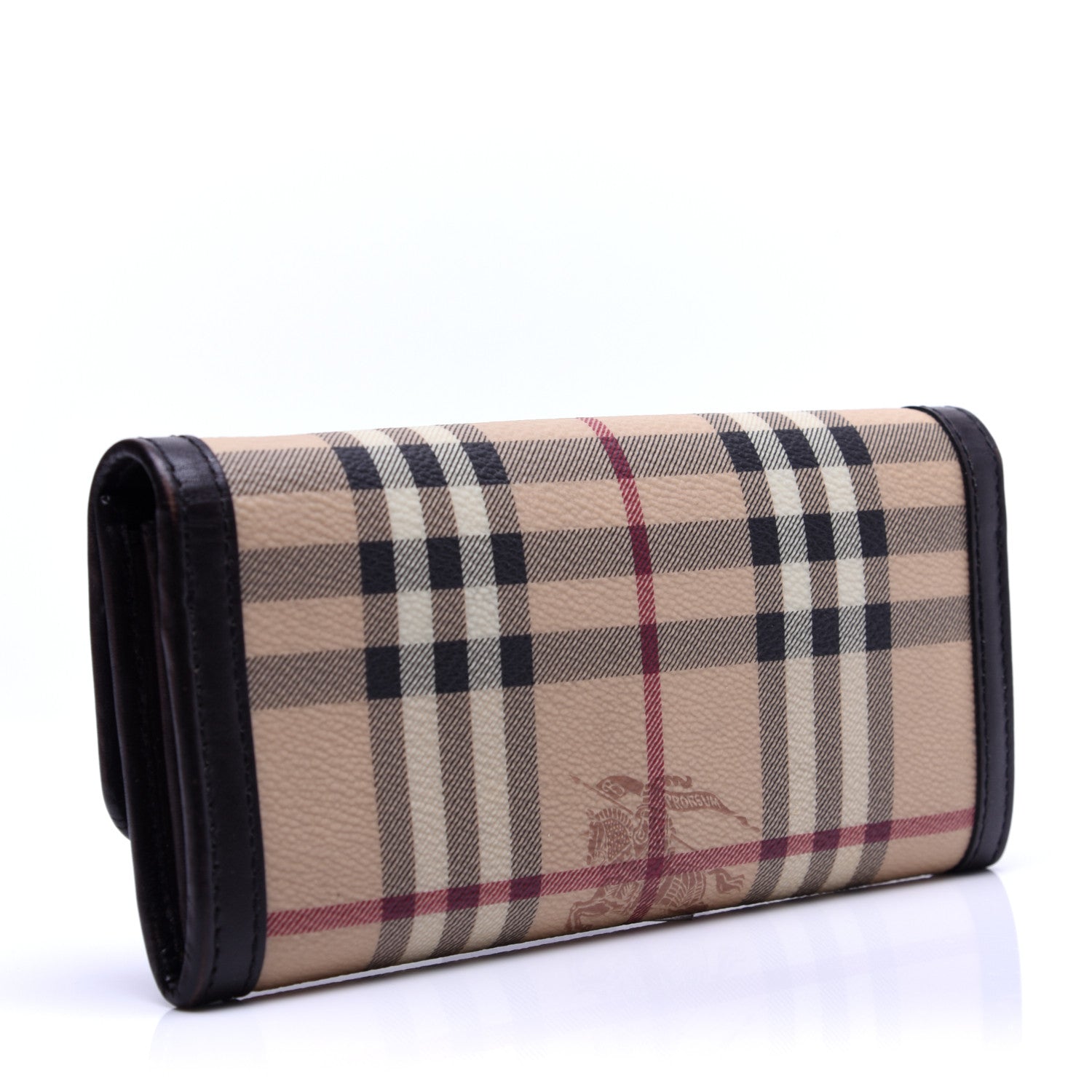 Burberry Haymarket Check Continental Wallet Brown 3 of 13