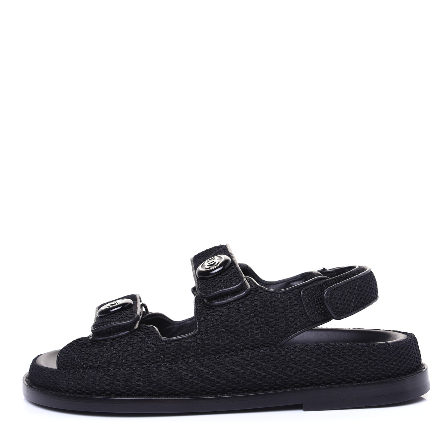 Fabric Velcro Dad Sandals 35.5 Black