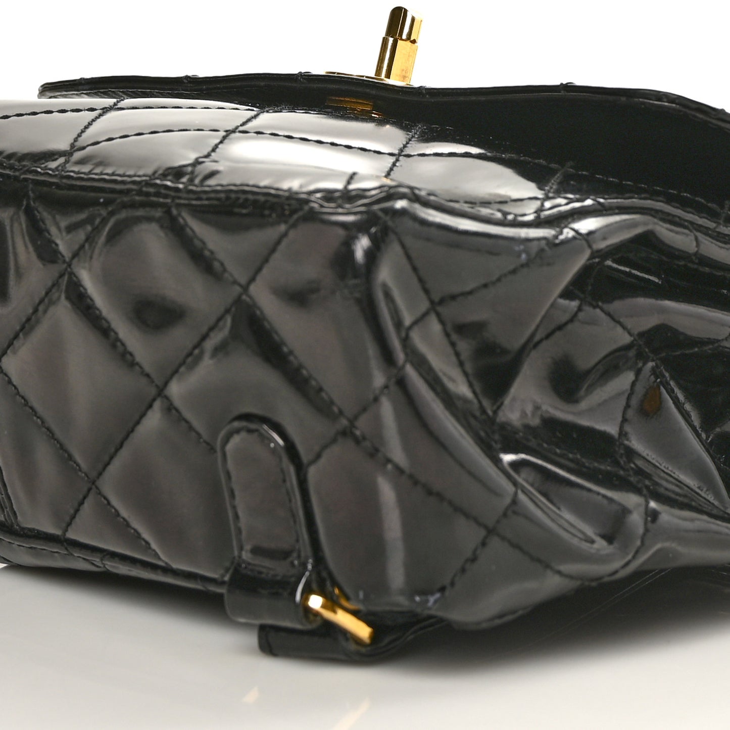 Patent Quilted Backpack Black