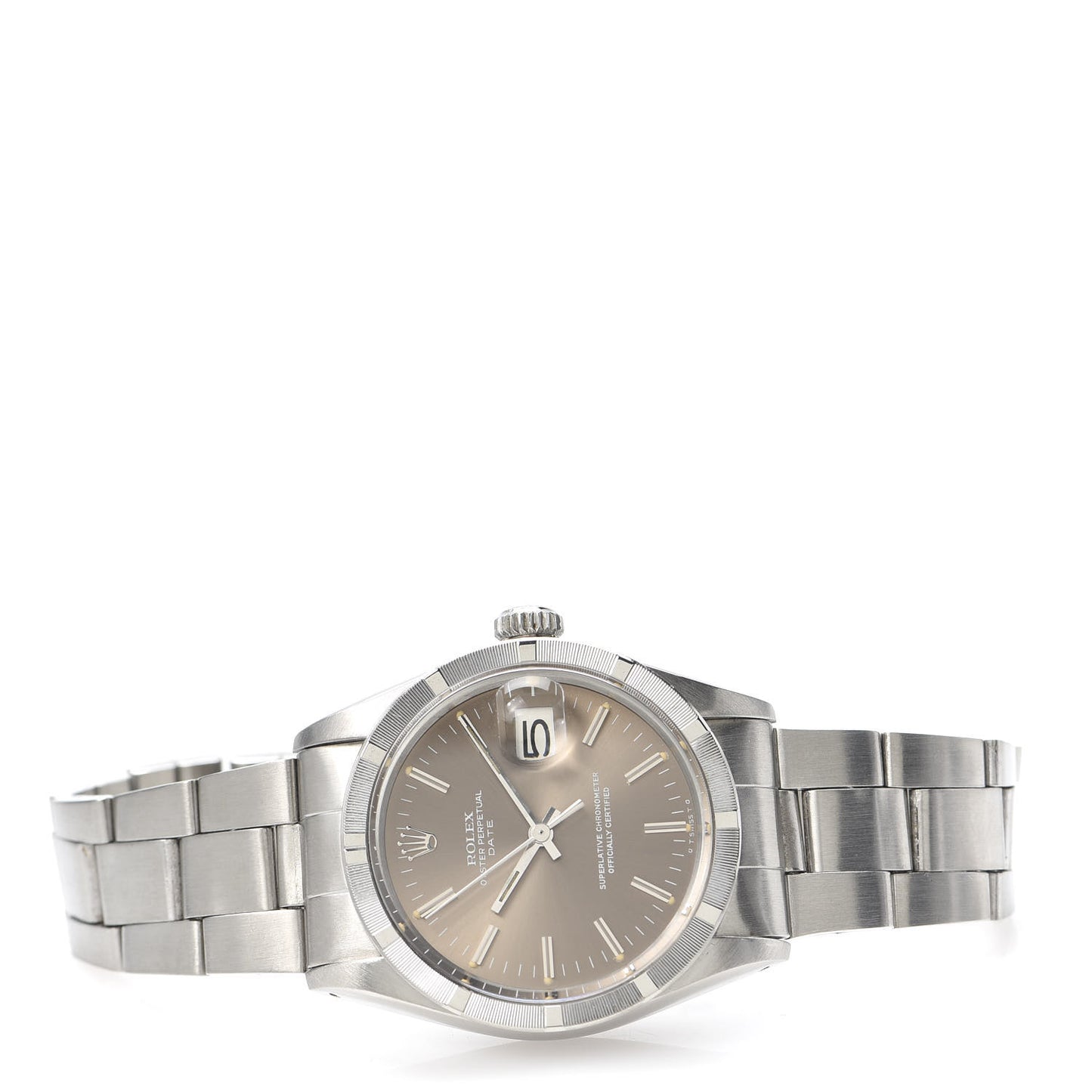 Stainless Steel 34mm Oyster Perpetual Date Watch Brown 1501