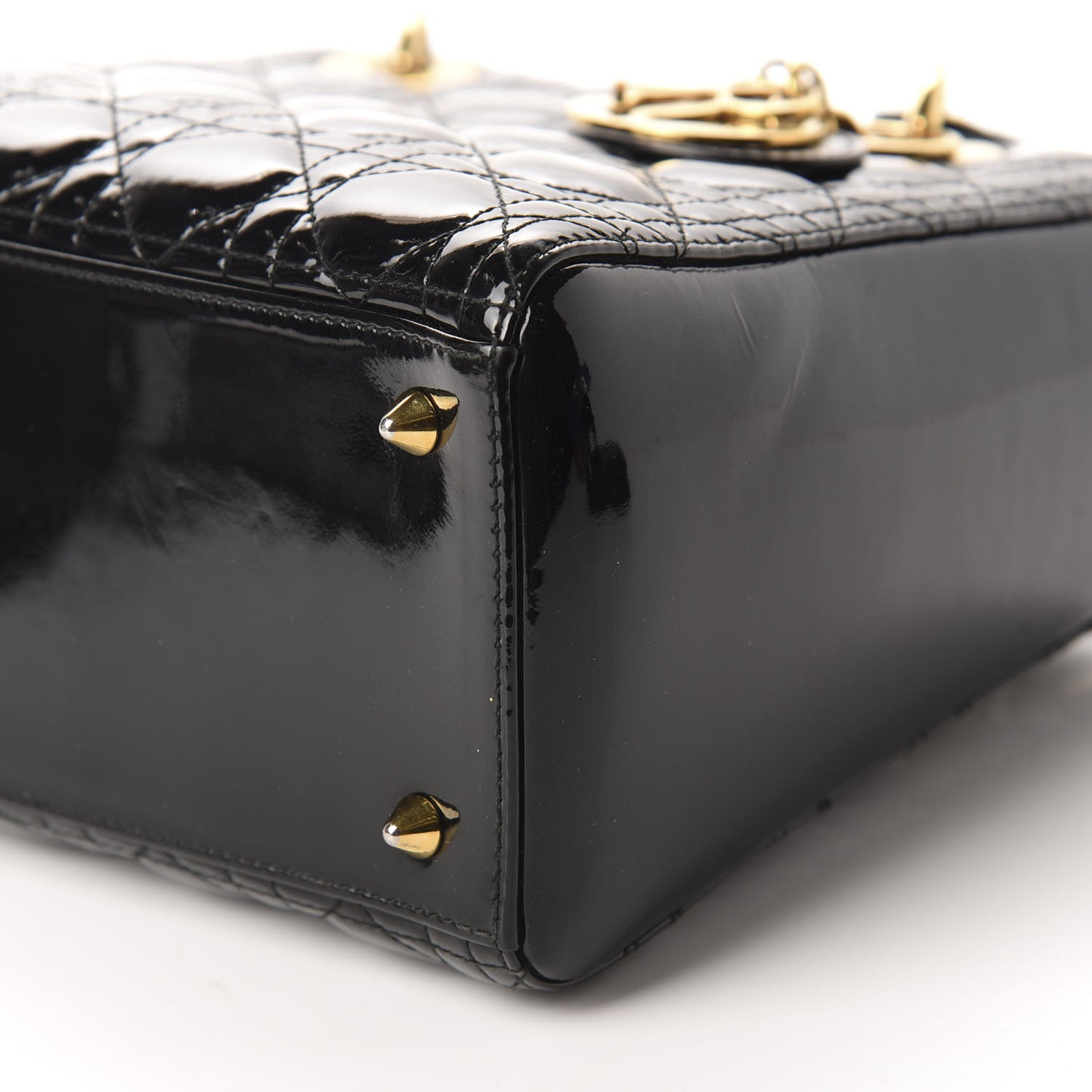 Patent Cannage Medium Lady Dior Black