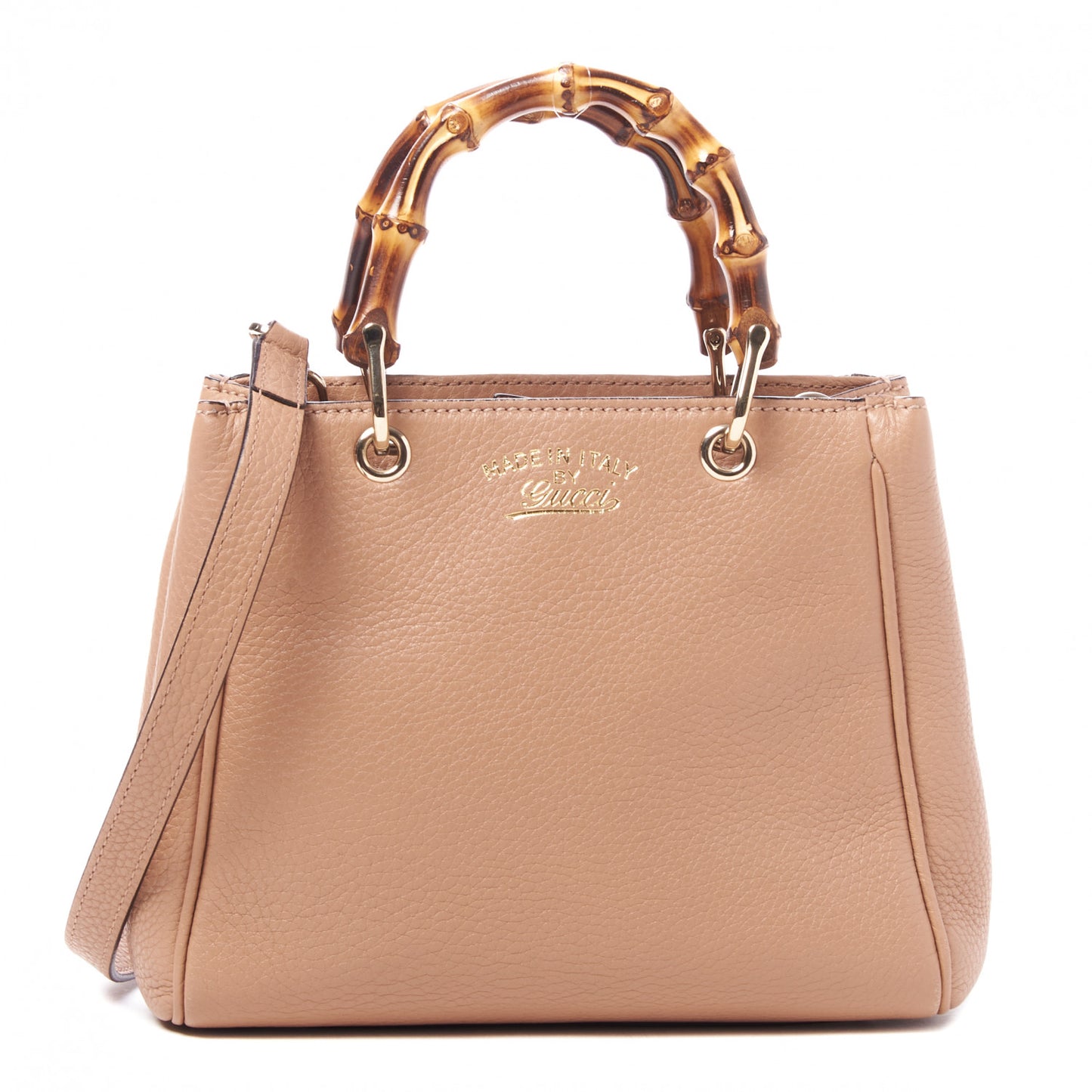 Cellarius Calfskin Mini Bamboo Shopper Tote Camelia