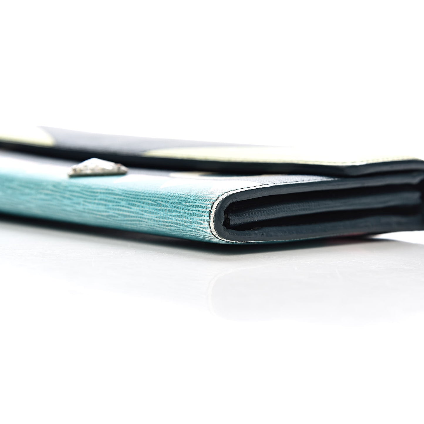 Vitello Crystal Tooth Monster Continental Wallet Oceano Multicolor