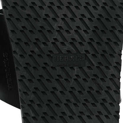 Hermes Calfskin Womens Chypre Sandals 38 Black 7 of 9