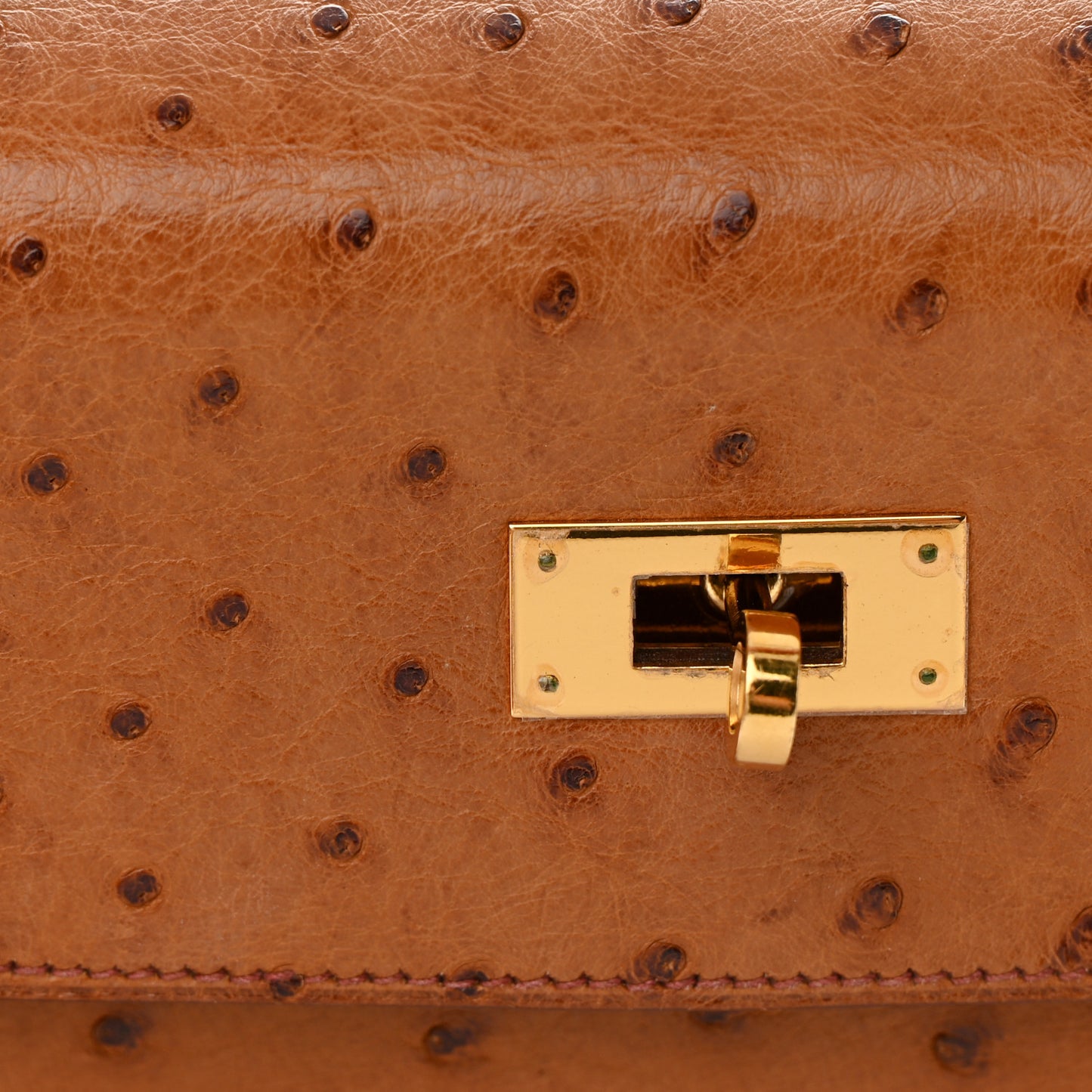 Ostrich Kelly Sellier 32 Gold