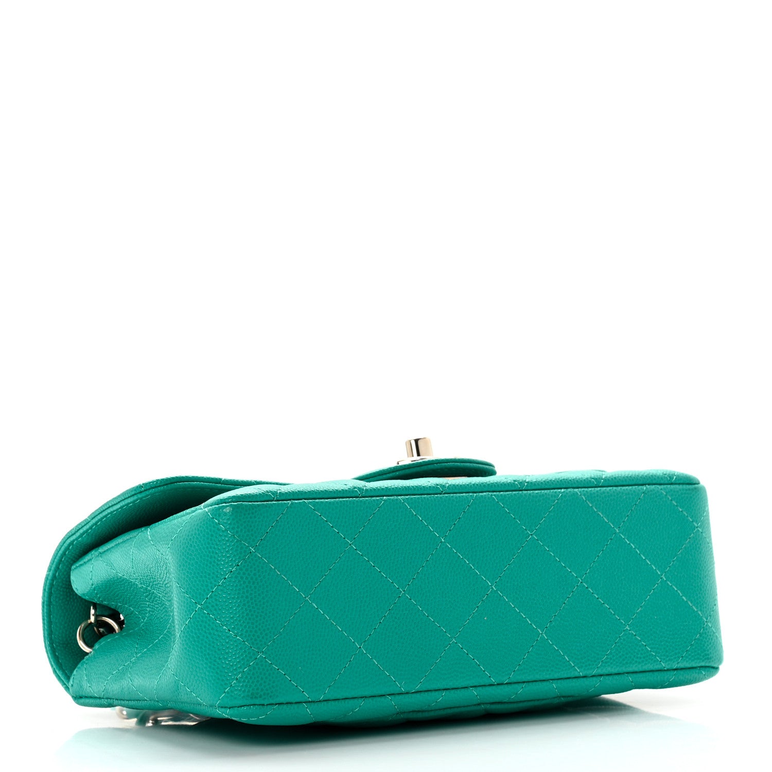 Chanel Caviar Quilted Mini Rectangular Flap Turquoise 3 of 9