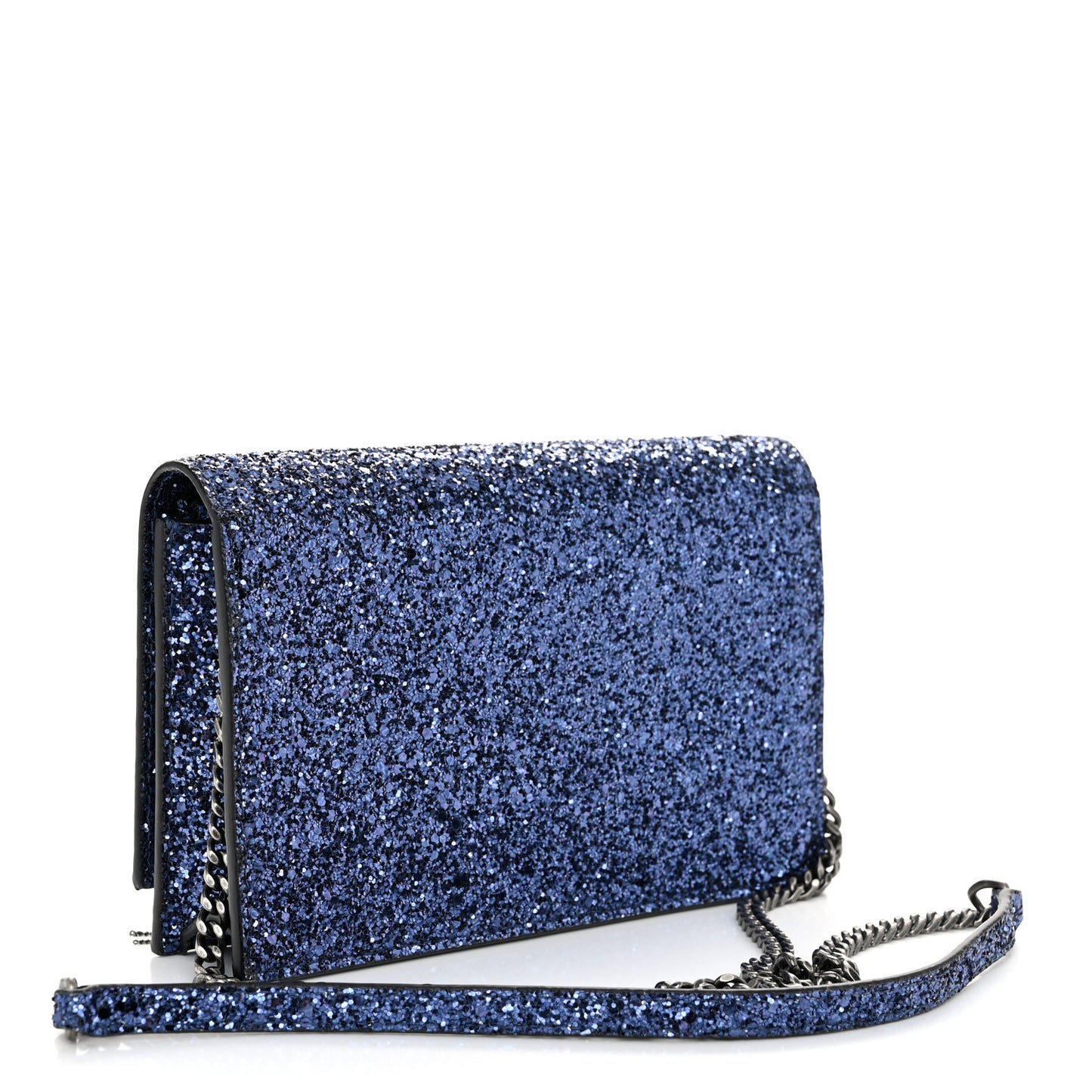 Metallic Glitter Classic Monogram Kate Tassel Chain Wallet North Sea