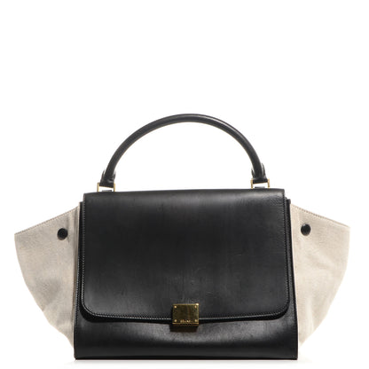 Celine Smooth Calfskin Canvas Medium Trapeze Black 1 of 9