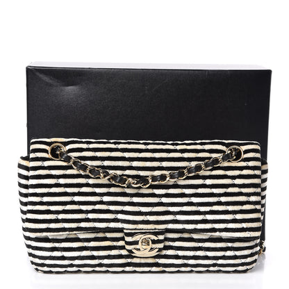 Chanel Velvet Quilted Medium Flap Black White 12 of 12