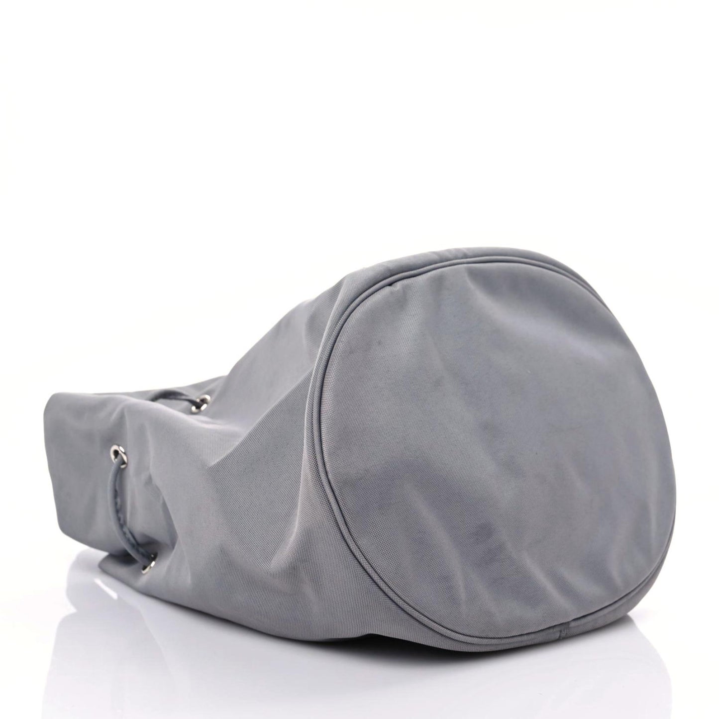 Nylon Wheel Logo Bucket Bag XS Gris Cendre