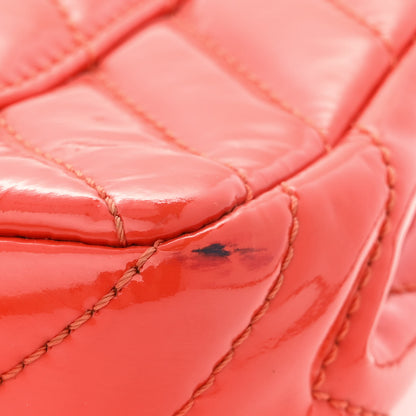 Chanel Patent Chevron Quilted Medium Single Flap Red 11 of 17