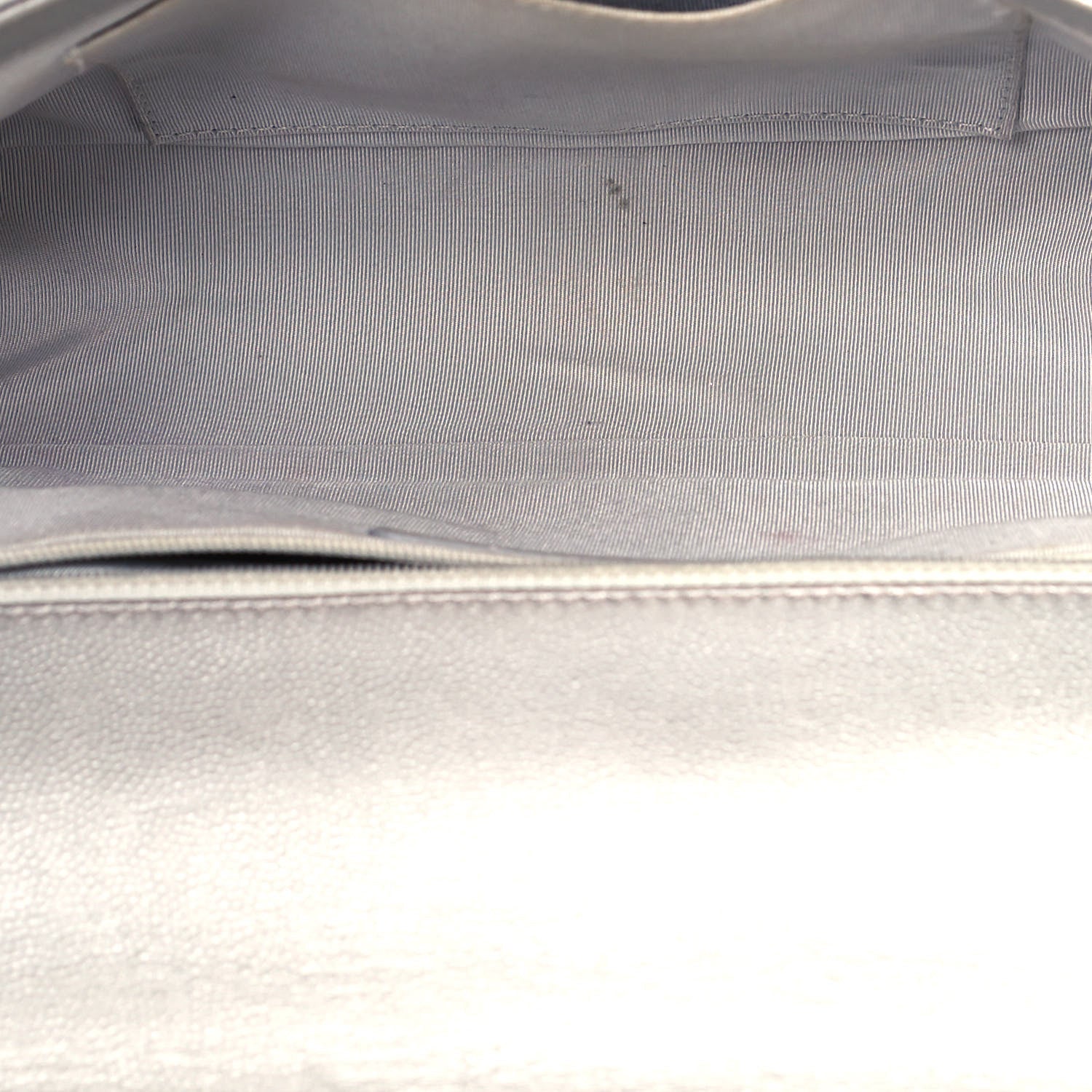 Chanel Metallic Caviar Quilted New Medium Boy Flap Silver 5 of 11