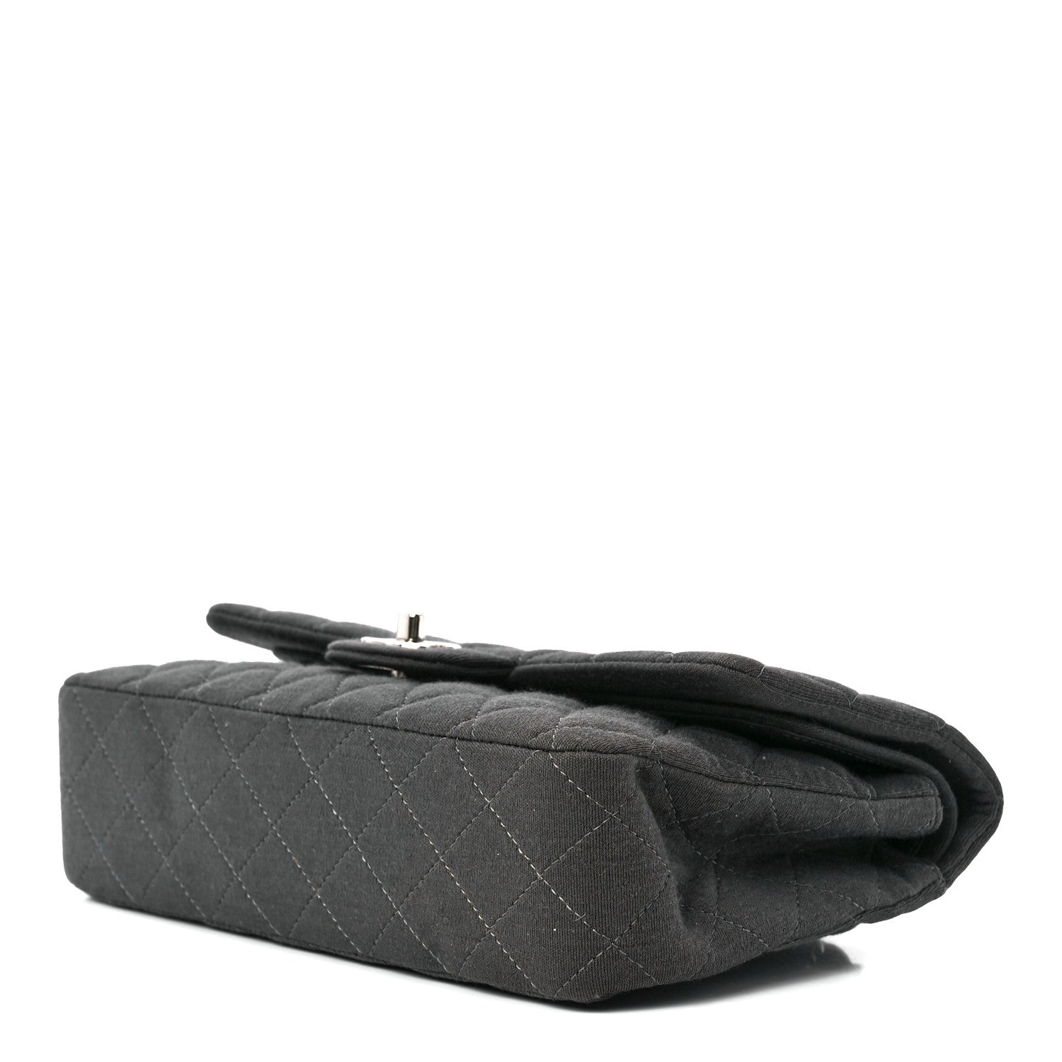 Chanel Jersey Quilted Medium Double Flap Grey 9 of 12