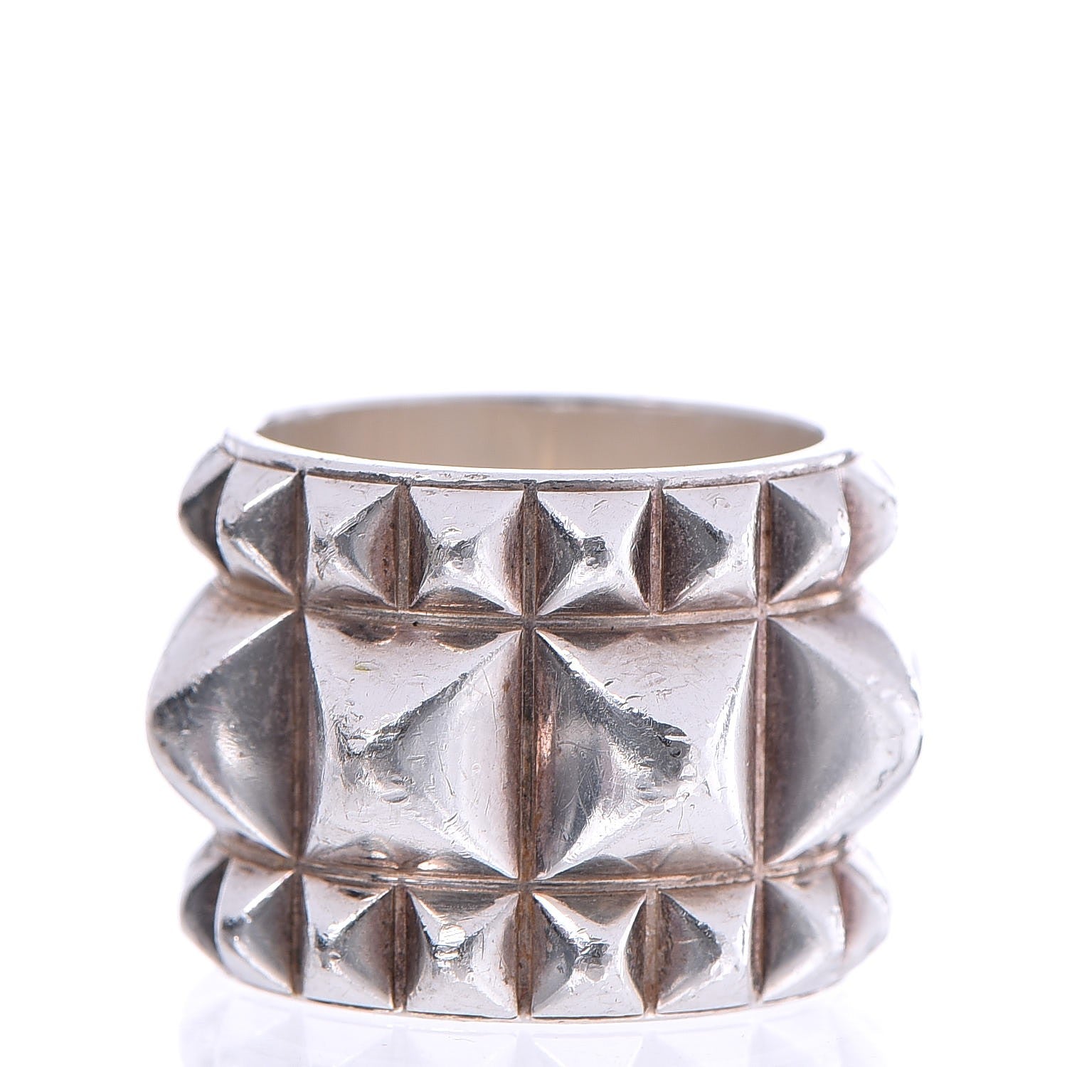Hermes Sterling Silver Espionne Silver Ring 51 5.75 3 of 7