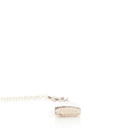 Hermes Sterling Silver Cadenas Kelly Lock Pendant Necklace 4 of 5