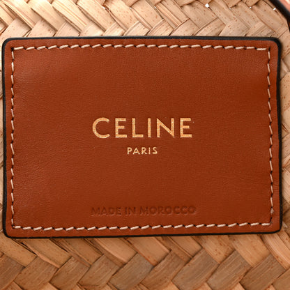 Celine Raffia Calfskin Triomphe Teen Panier Tan 6 of 9