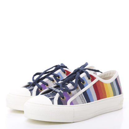 Christian Dior Canvas Rainbow Embroidered Womens Walk'N'Dior Low Top Sneakers 37.5 Multicolor 3 of 7