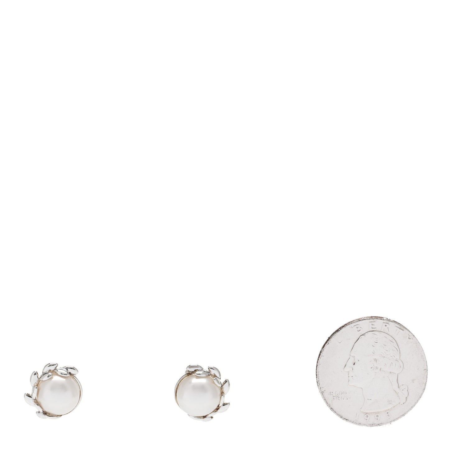 Sterling Silver Pearl Paloma Picasso Olive Leaf Earrings