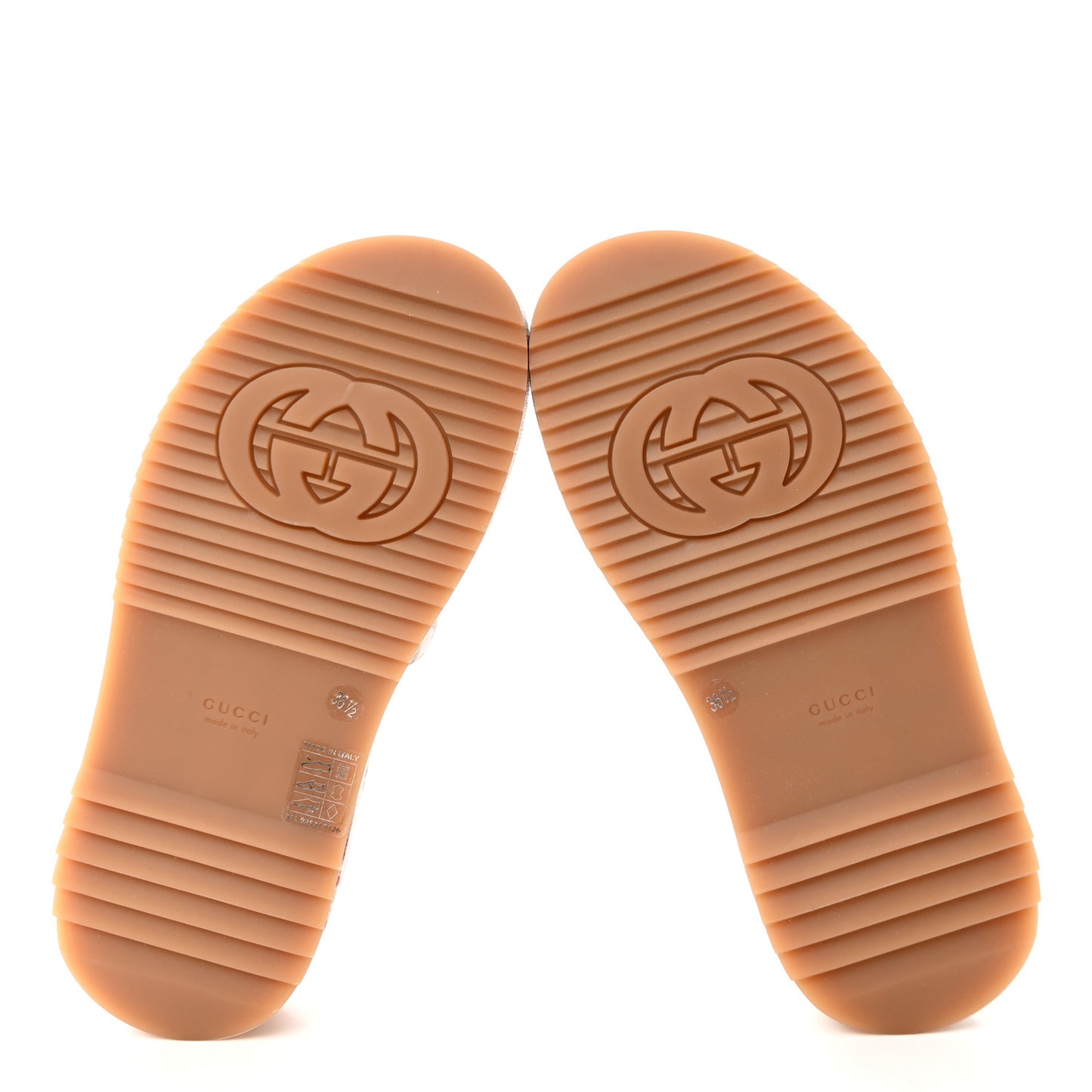 GG Supreme Monogram Water Flora Angelina Platform Slide Sandals 36.5 Beige White Multicolor