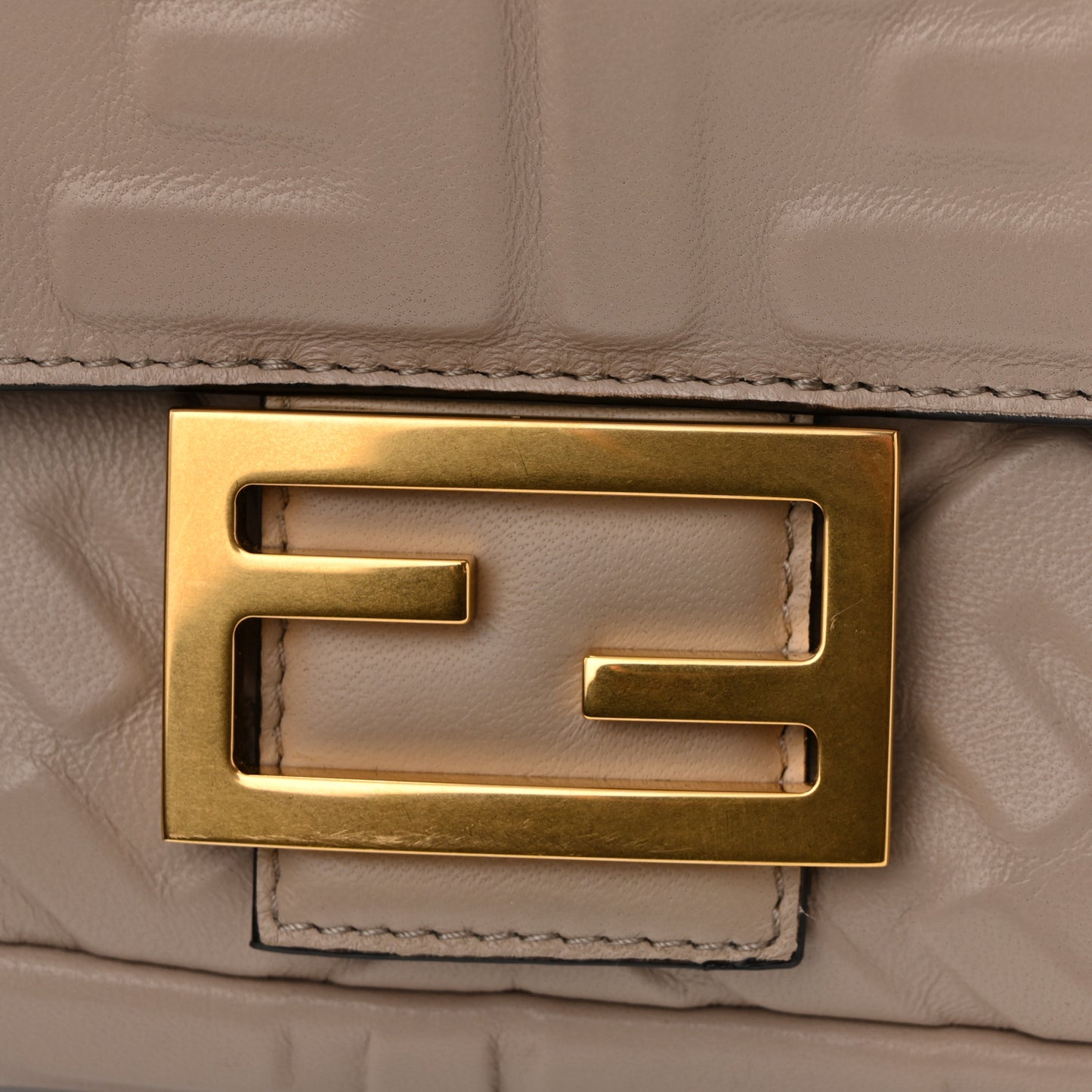 Nappa FF 1974 Embossed Baguette Camelia