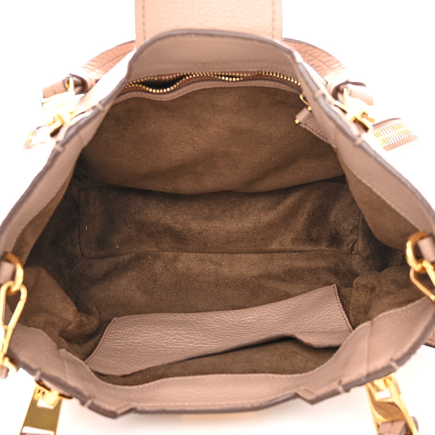Tom Ford Grained Calfskin Sedgwick Medium Zipper Tote Taupe 5 of 20