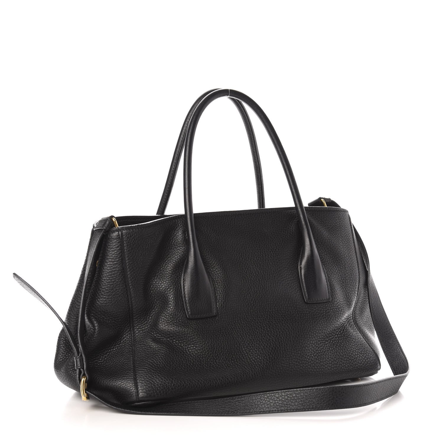 Prada Vitello Daino Shopping Tote Black 4 of 11