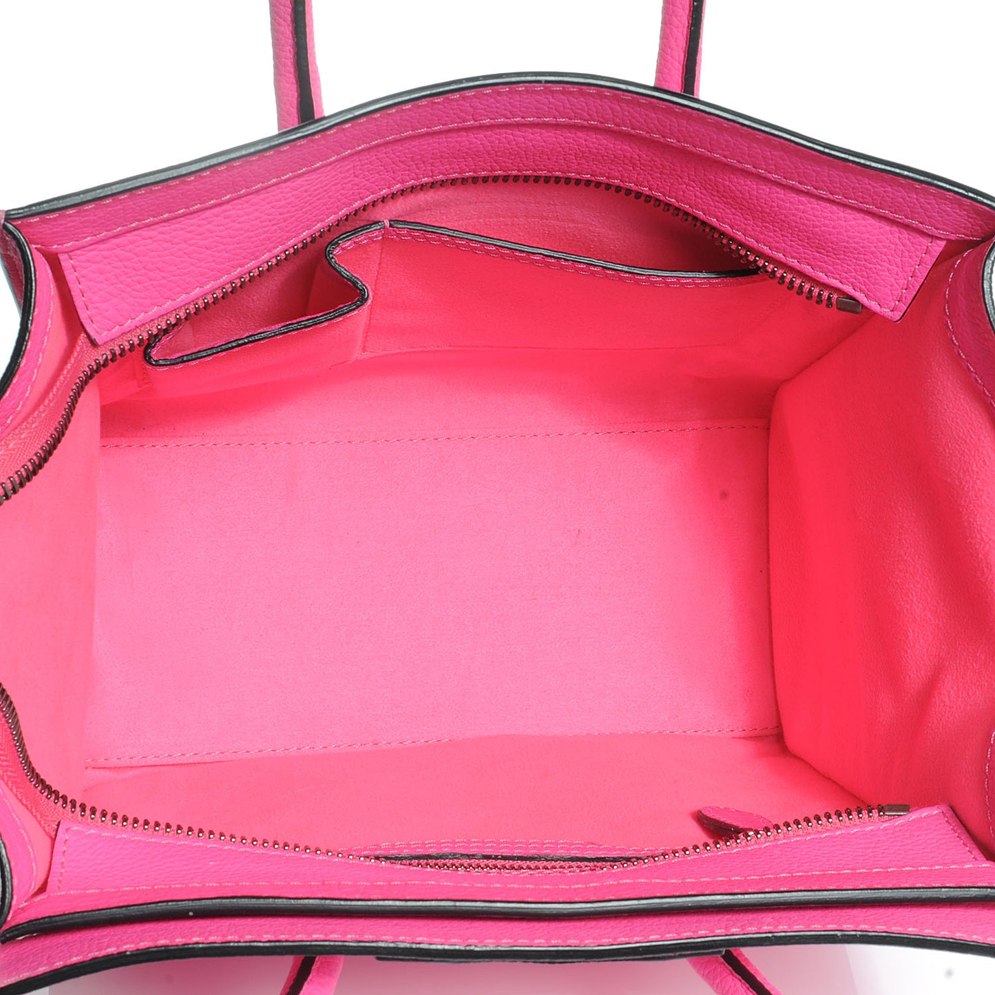 Drummed Leather Micro Luggage Fluo Pink