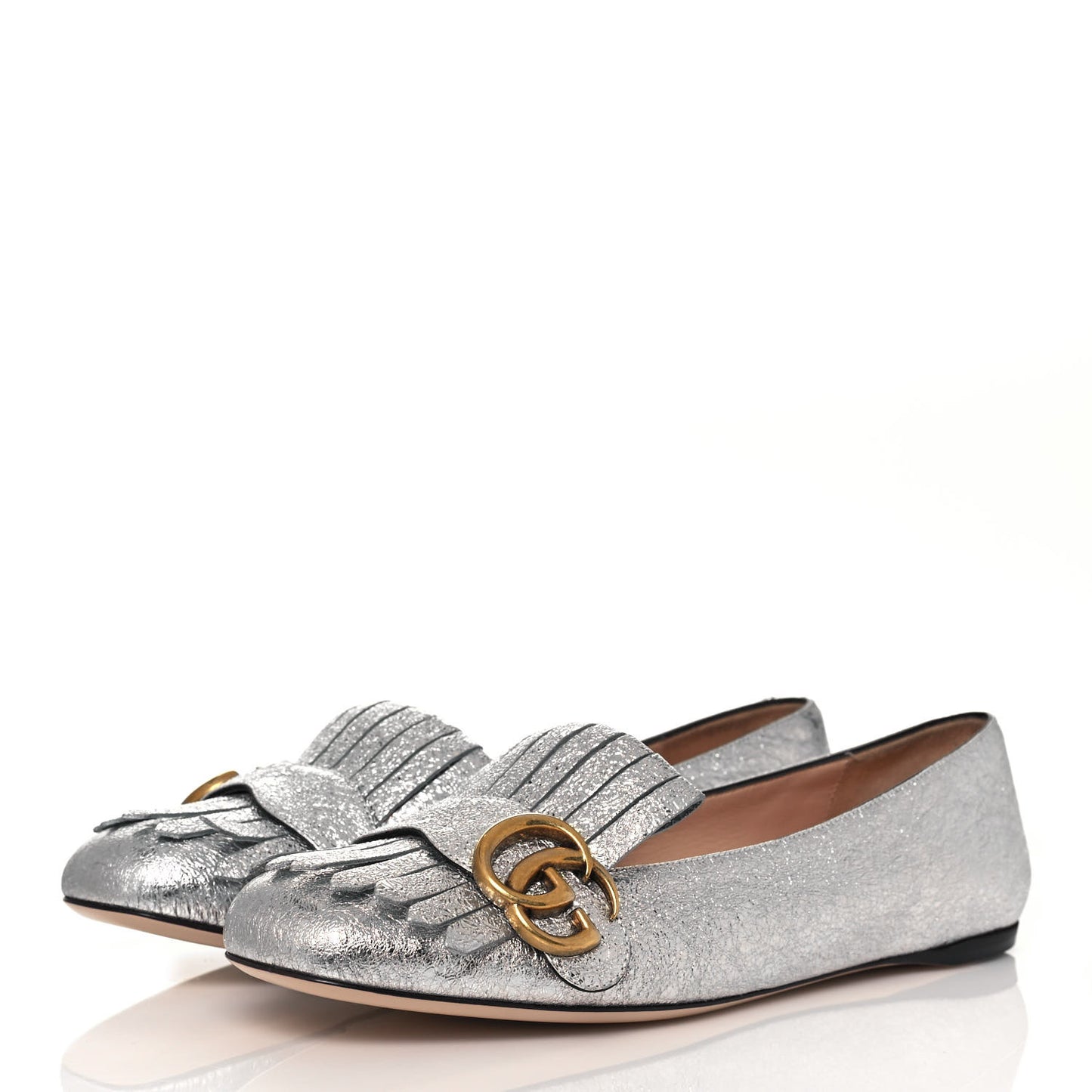 Galassia GG Marmont Fringe Flats 39 Argento