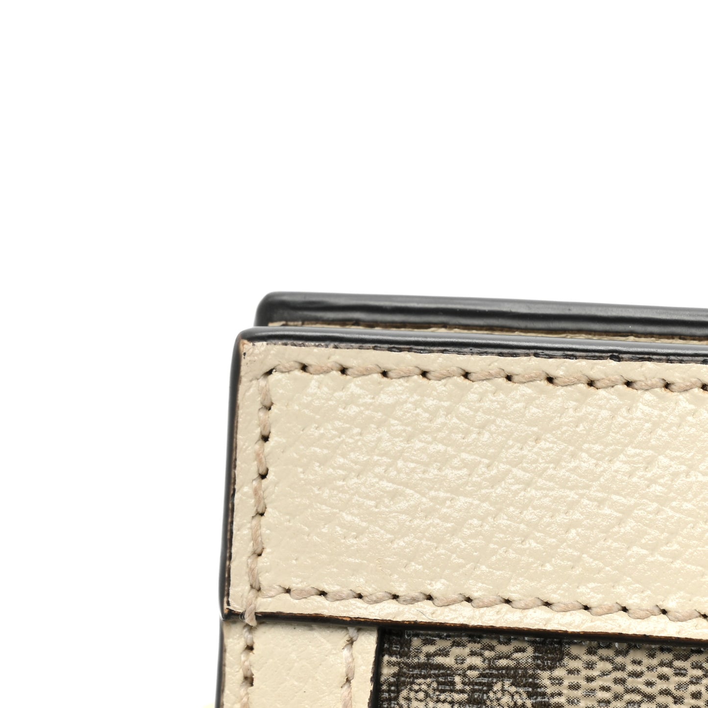 GG Supreme Monogram Textured Calfskin Web Small Ophidia Chain Shoulder Bag Beige Ebony Mystic White