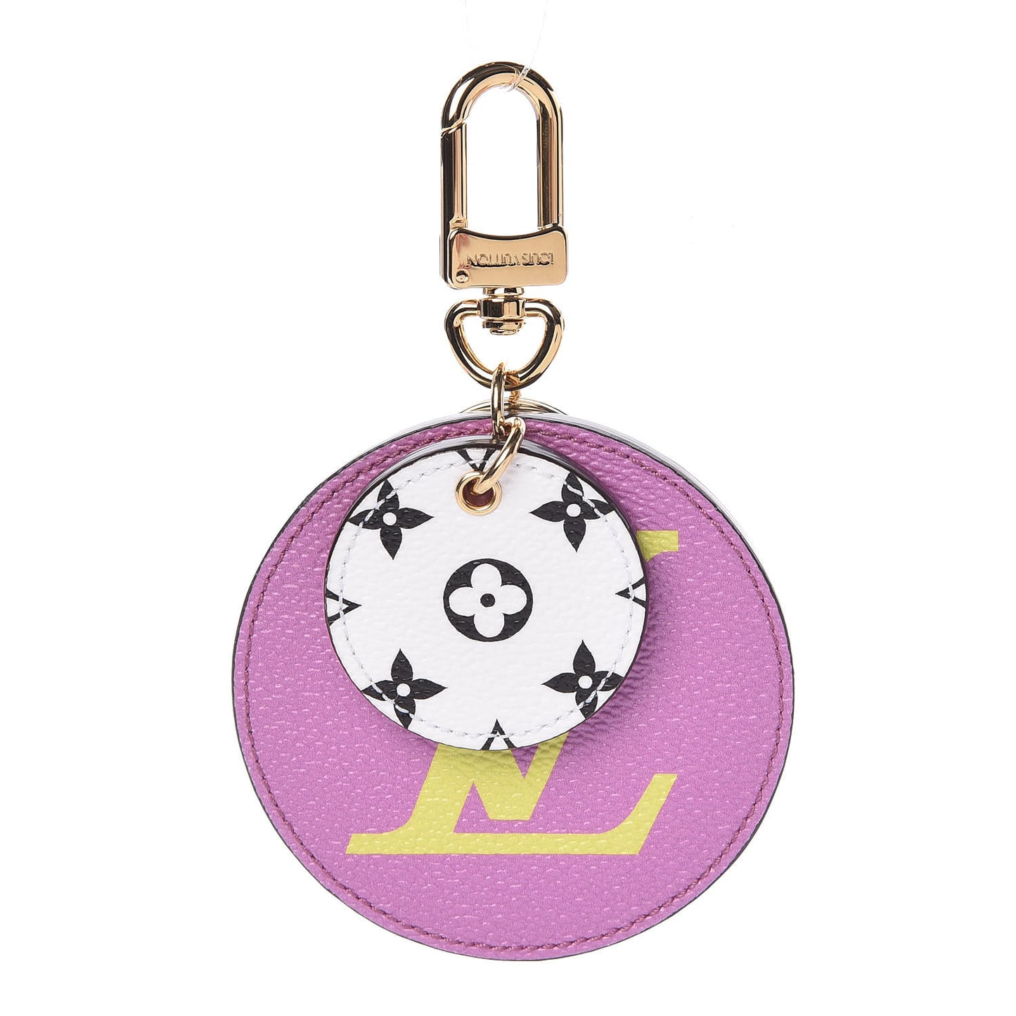Monogram Giant Bag Charm Key Holder Pink Lilac
