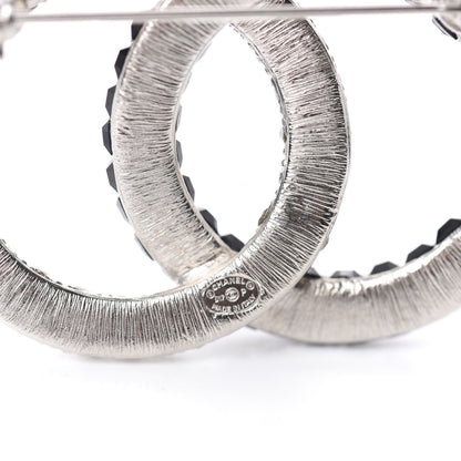 Chanel Baguette Crystal CC Brooch Silver Black 4 of 4