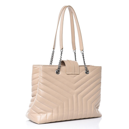 Saint Laurent Calfskin Y Quilted Monogram Large Loulou Shopper Nude Powder 3 of 11