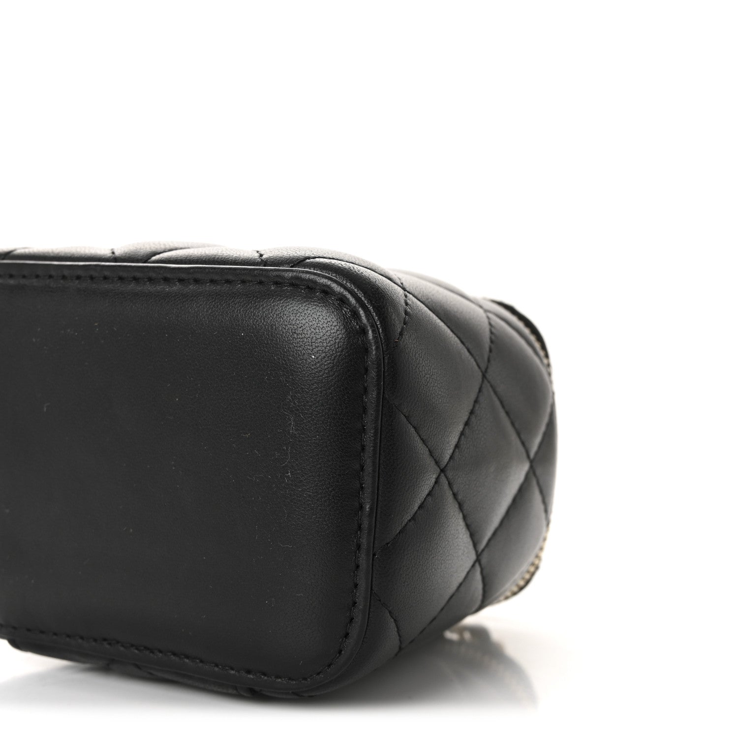 Chanel Lambskin Quilted Mini Pearl Crush Vanity Case With Chain Black 10 of 10